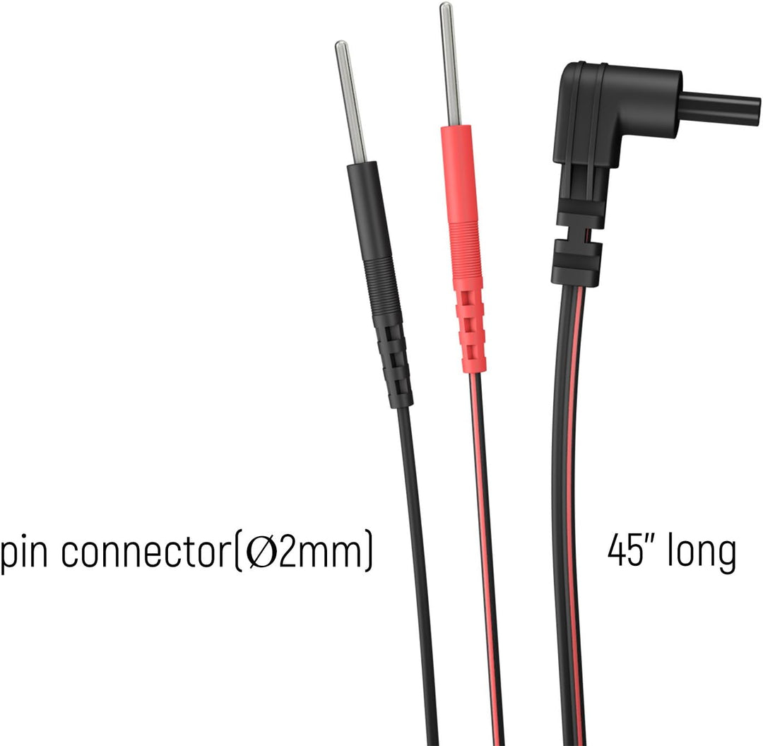 iStim 45" Lead Wires Replacement for TENS/EMS/IF Electrodes Units Pads /∅2mm pin Cable connectors (4 Pieces)