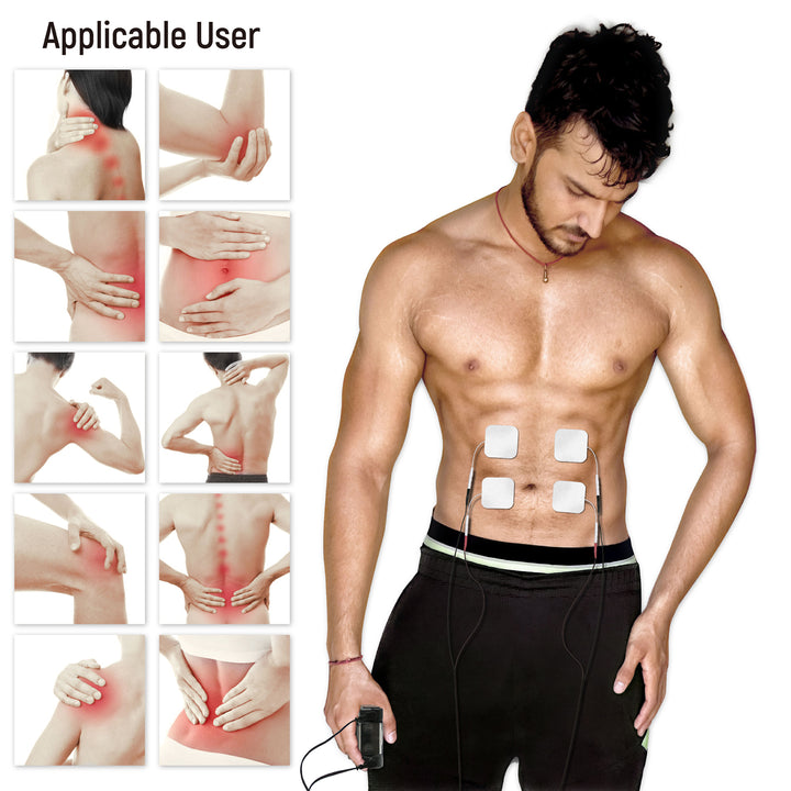 iStim Super Soft 5x5cm TENS Unit Self-Adhesive Electrodes for TENS EMS Units with 2mm Connector -Electrode Pads for Pain Treatment, Muscle Growth, Toning and Massage (5x5cm-48 Pieces-White)