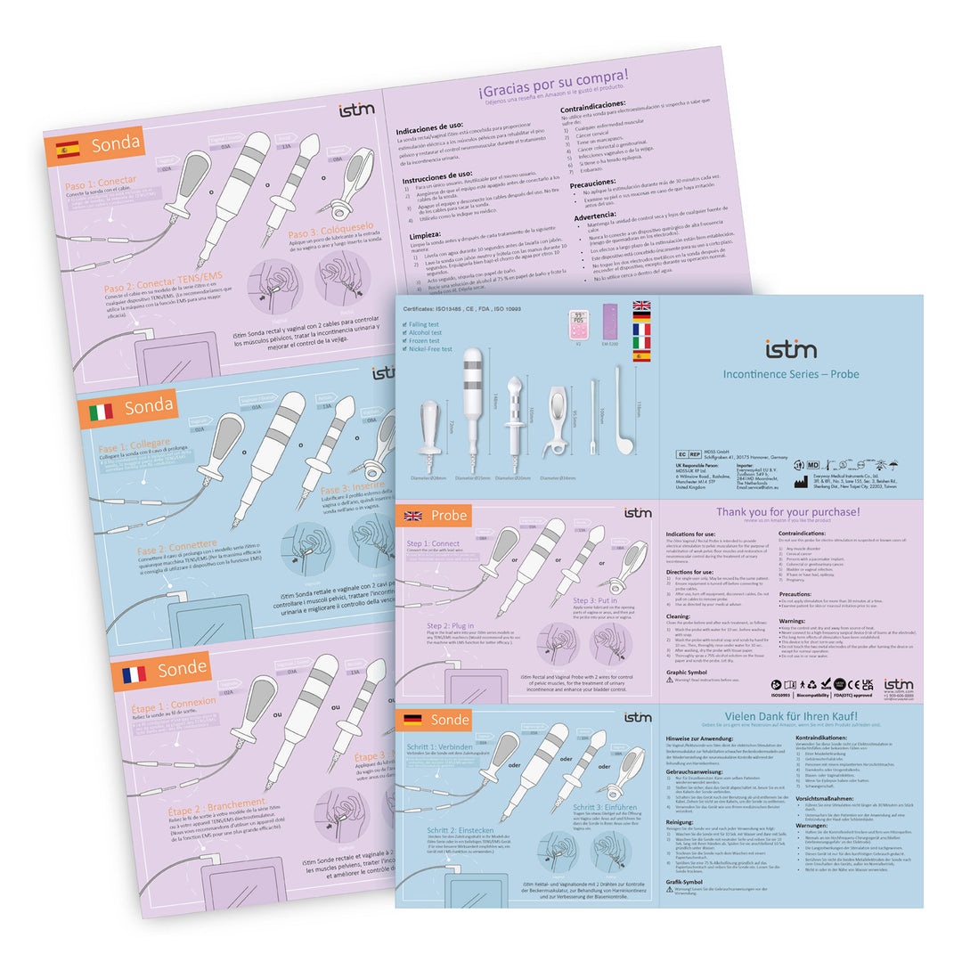 iStim Probe for Kegel Exercise, Pelvic Floor Electrical Muscle Stimulation, Incontinence - Compatible with TENS/EMS Approved… (Vaginal)