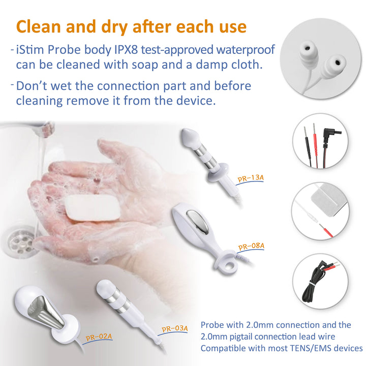 iStim Probe for Kegel Exercise, Pelvic Floor Electrical Muscle Stimulation, Incontinence - Compatible with TENS/EMS Approved… (Vaginal)